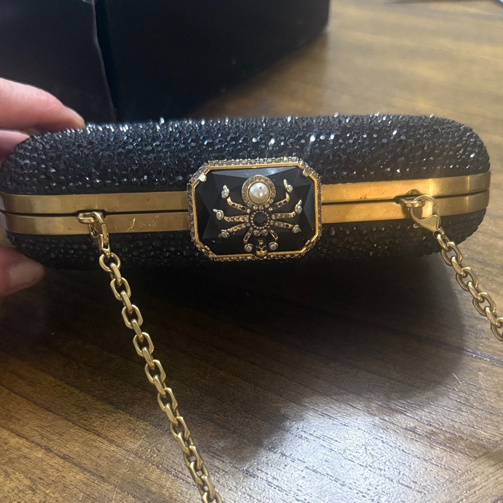 Alexander McQueen Black and Gold Skull Clutch